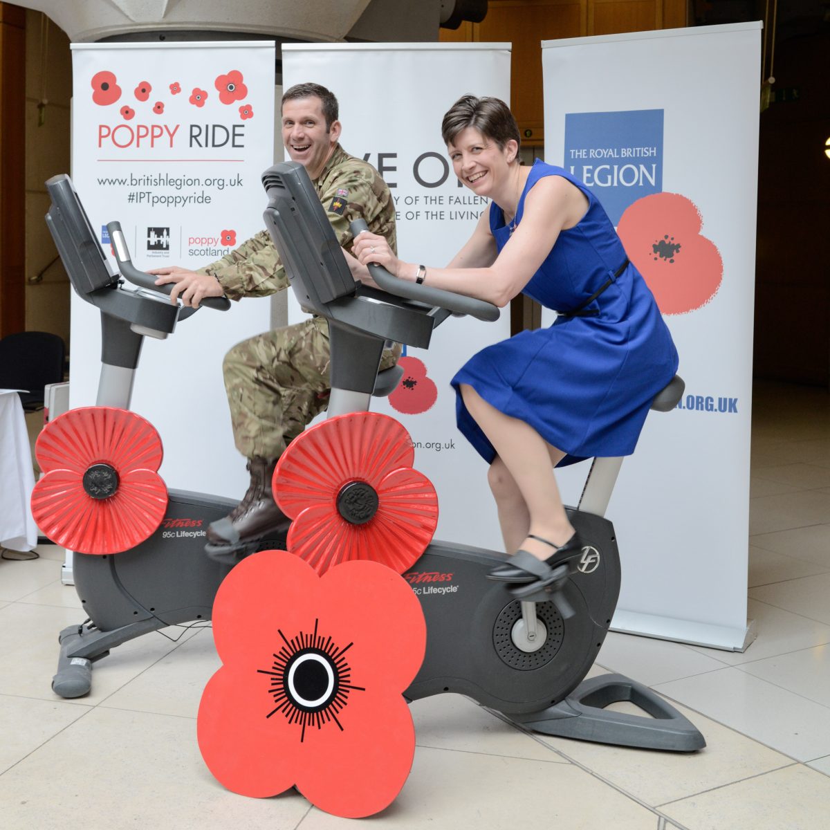 Alison Thewliss MP races against service personnel in support of The Royal British Legion’s Annual Poppy Appeal