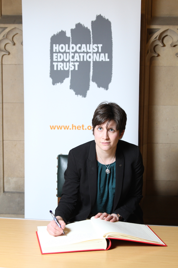 Alison Thewliss MP signs the Holocaust Educational Trust Book of Commitment