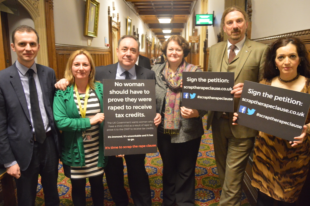 Stephen Gethins MP, Lisa Cameron MP, Alex Salmond MP, Philippa Whitford MP, Chris Law MP and Tasmina Ahmed Sheikh MP Stephen Gethins MP, Dr Lisa Cameron MP, Alex Salmond MP, Dr Philippa Whitford MP, Chris Law MP, Tasmina Ahmed-Sheikh MP call on the UK Government to scrap the rape clause