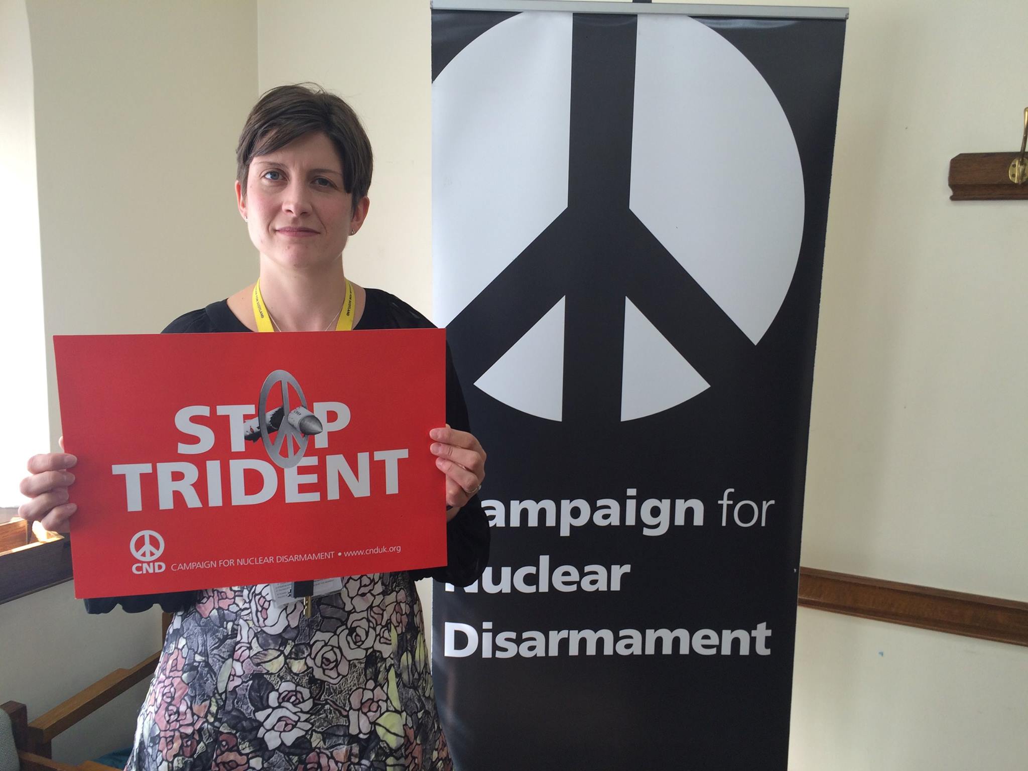 Alison Thewliss MP campaigning against the renewal of Trident nuclear weapons